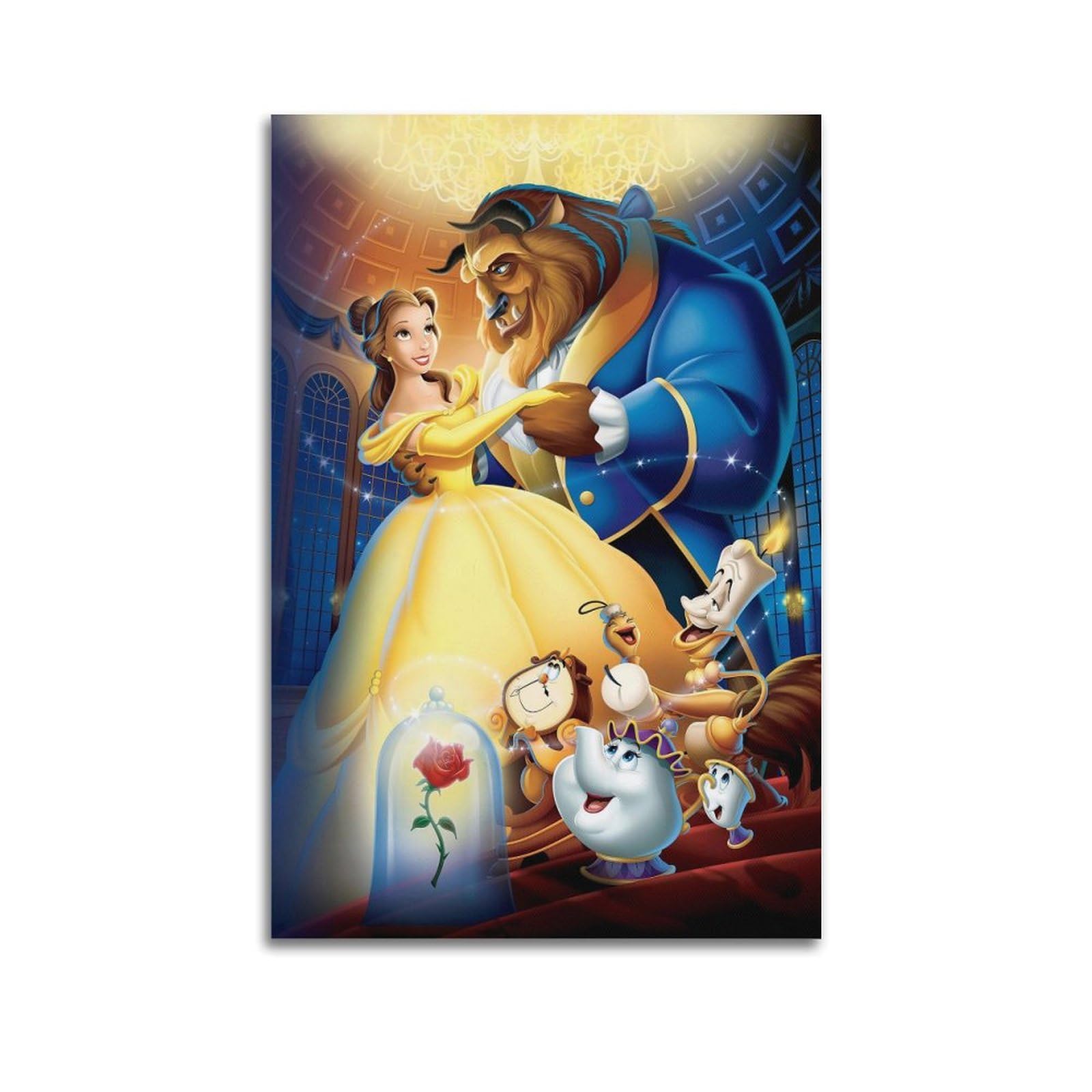 Ksoxdaitip Unframe-Style Beauty And The Beast Movie Poster Poster Decorative Painting Canvas Wall Posters And Art Picture Print Modern Family Bedroom Decor Posters 08X12inch(20X30cm)