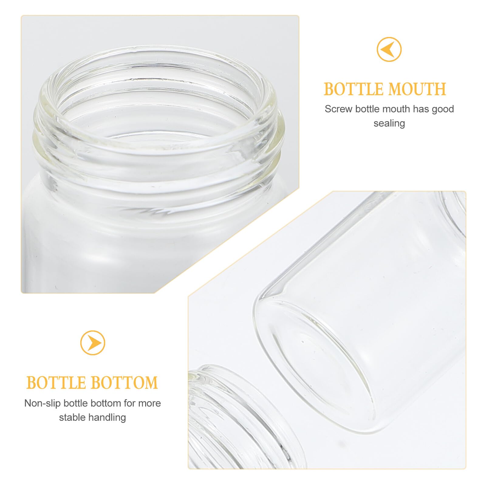 DOITOOL 50piezas Botellas de Vidrio Transparentes de Vidrio para Muestras de Laboratorio con Tapa Frascos para Uso Cocina o Manualidades
