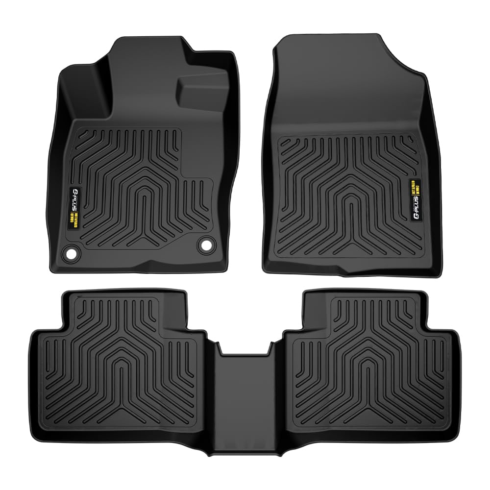 G-PLUS TPE Floor Mats Black Compatible with Civic Sedan & Hatchback Coupe 2016-2021 All Weather Full Cover Protection 1st & 2nd Row Floor Liners Interior Accessories Cargo Liner