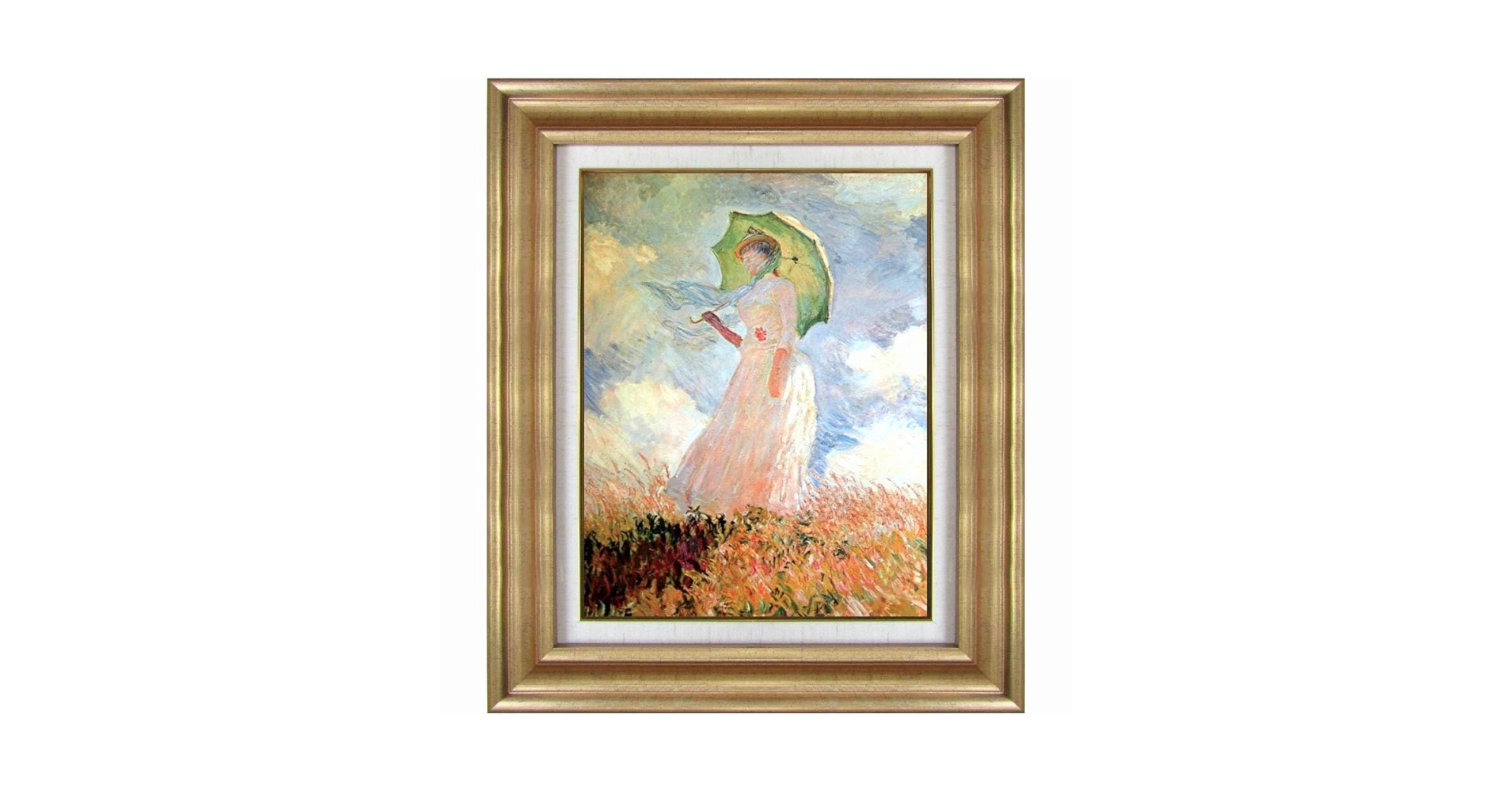 「真作」ルイス・ラマルク 【日傘の少女】 女性像 人物画　油彩画　額装　F12号 真作」ルイス・ラマルク 【日傘の少女】 女性像 人物画 油彩画