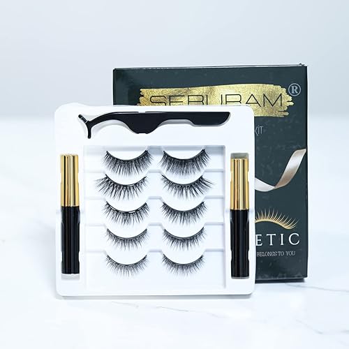 Miniatura 1 de SEBURAM Pestañas magnéticas 3D con delineador de ojos, pestañas postizas magnéticas, pestañas postizas de aspecto natural magnético, pestañas