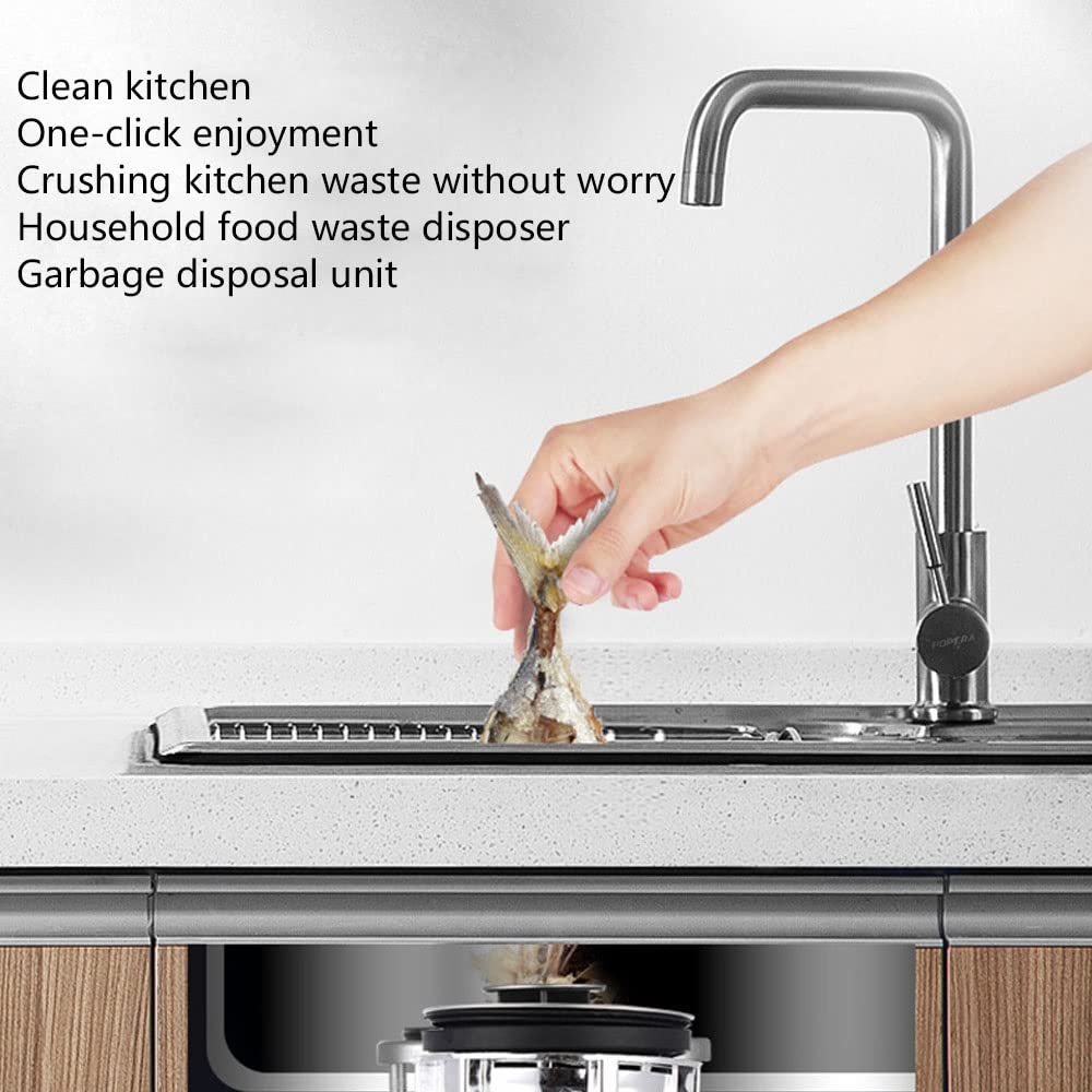 1400 Ml Broyeur De Déchets Alimentaires Ménagers Broyeur De Déchets De Cuisine En Acier Inoxydable Déchiqueteuse/Déchiqueteuse D'ordures Traitement Des Déchets 4200 Tours/Minute 370W
