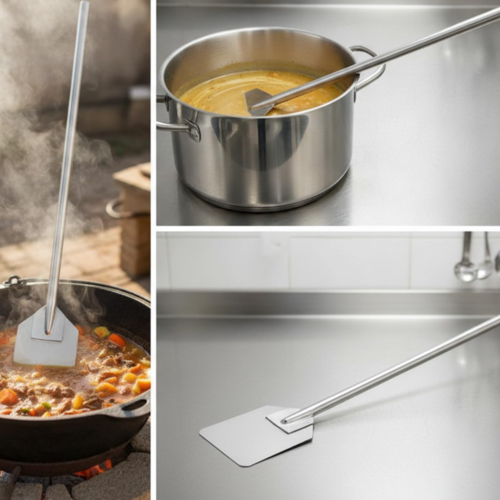 Spatule Cuisson En Acier Inoxydable, 910 × 115 Mm