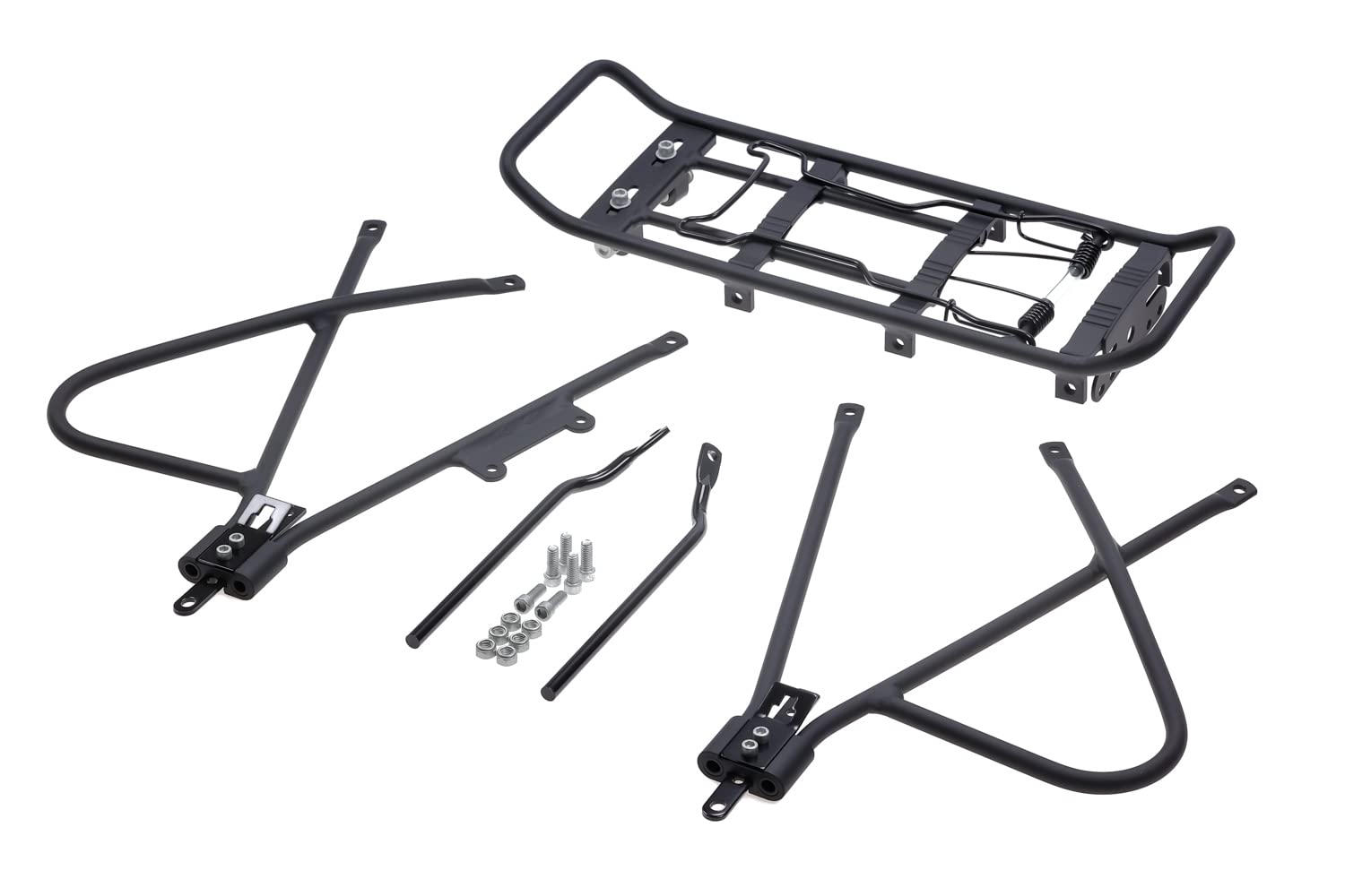 Alu Gepäckträger 28-29 Zoll verstellbar Federklappe Streben 200mm Rear Rack