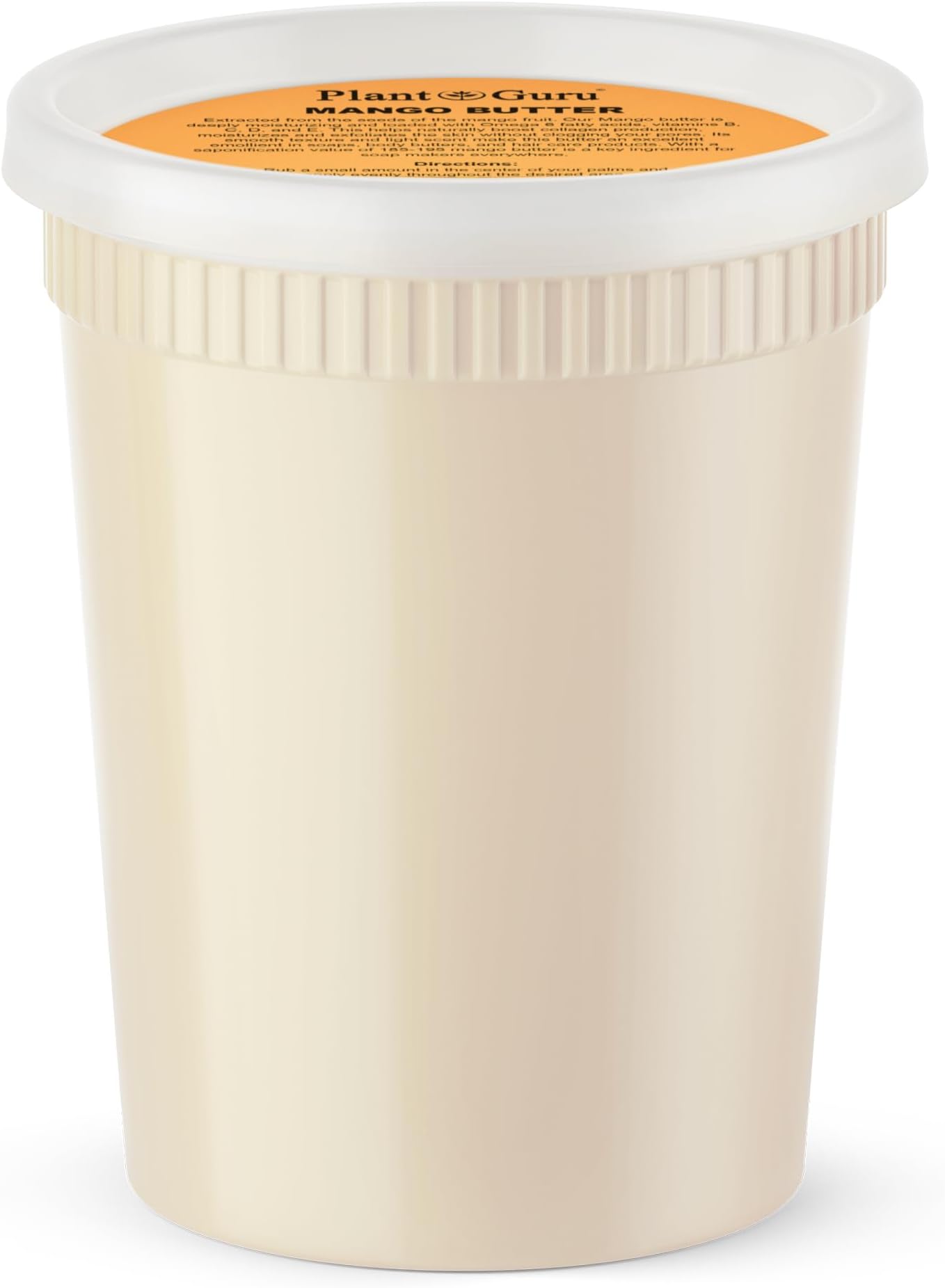 Plant Guru Raw Mango Butter 30 oz. / 1.9 lbs. - 100% Pure Natural Unrefined - Great for Skin, Body and Hair Growth. DIY Soap Making, Body Butter, Lotions and Creams.