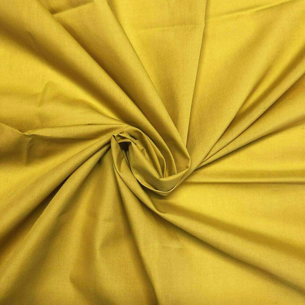 Premium Plain Colour Polycotton Fabric 44" Wide by JRI®(Mustard, 2 Meter) - (Same Day Dispatch)