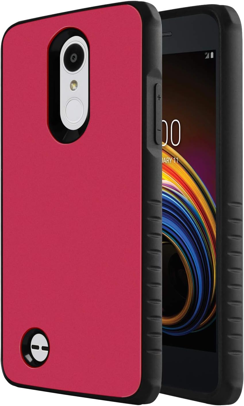 Compatible with Tribute Empire/Aristo 3/Aristo 2/Tribute Dynasty/Zone 4/Fortune 2/Risio 3/Rebel 3 LTE Phone/Rebel 2/K8+ Plus/Fortune/Risio 2 Case, OEAGO Dual Layer Hybrid Shock Absorbing Cover (red)