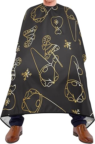 Waterproof Barber Cape -Magic Gnomes and Star Cheetah Haircut Bib for Men, Unisex Hair Cutting Cape(8rp1a)