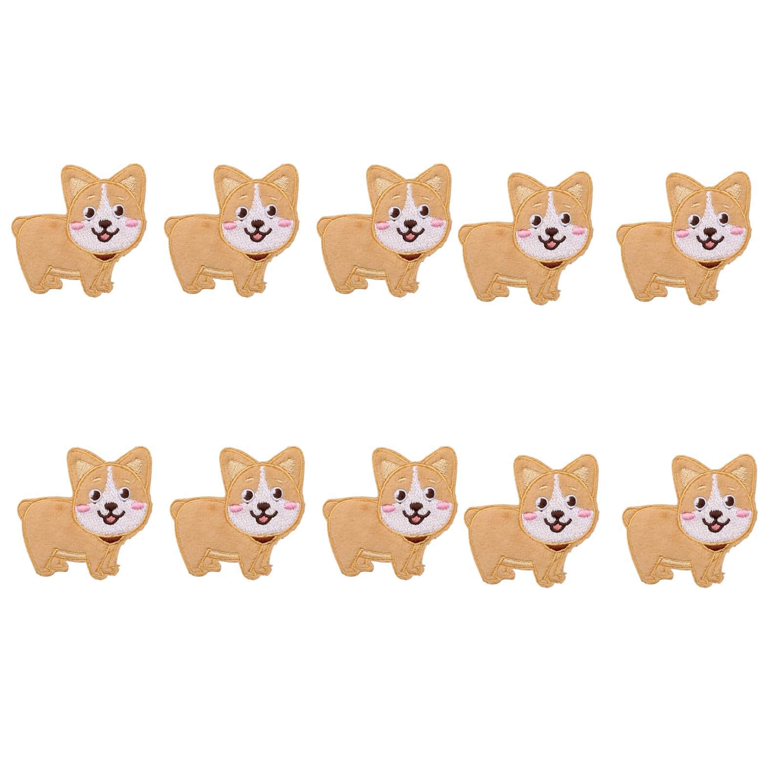 Jazuaiao 10Pcs Dog Embroidered Iron on Fabric Patches Adhesive Embroidery Applique for Kids Clothing Backpacks Hat Bag Sewing Dog Iron on Patches