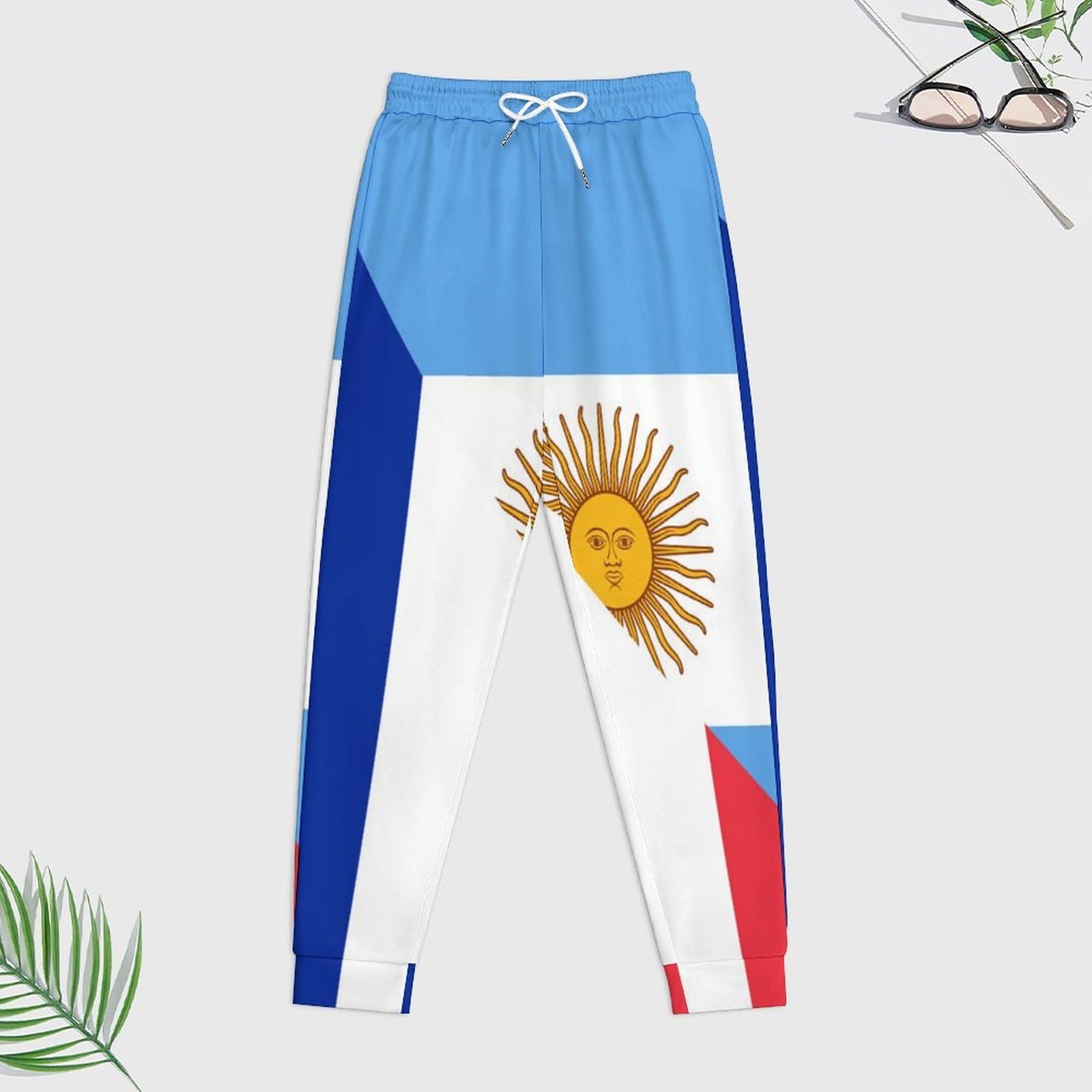 Francia e Argentina Flag Tute per gli Uomini Manica Lunga Felpa Con Cappuccio E Pantaloni Della Tuta Joggers Set Moda Tute