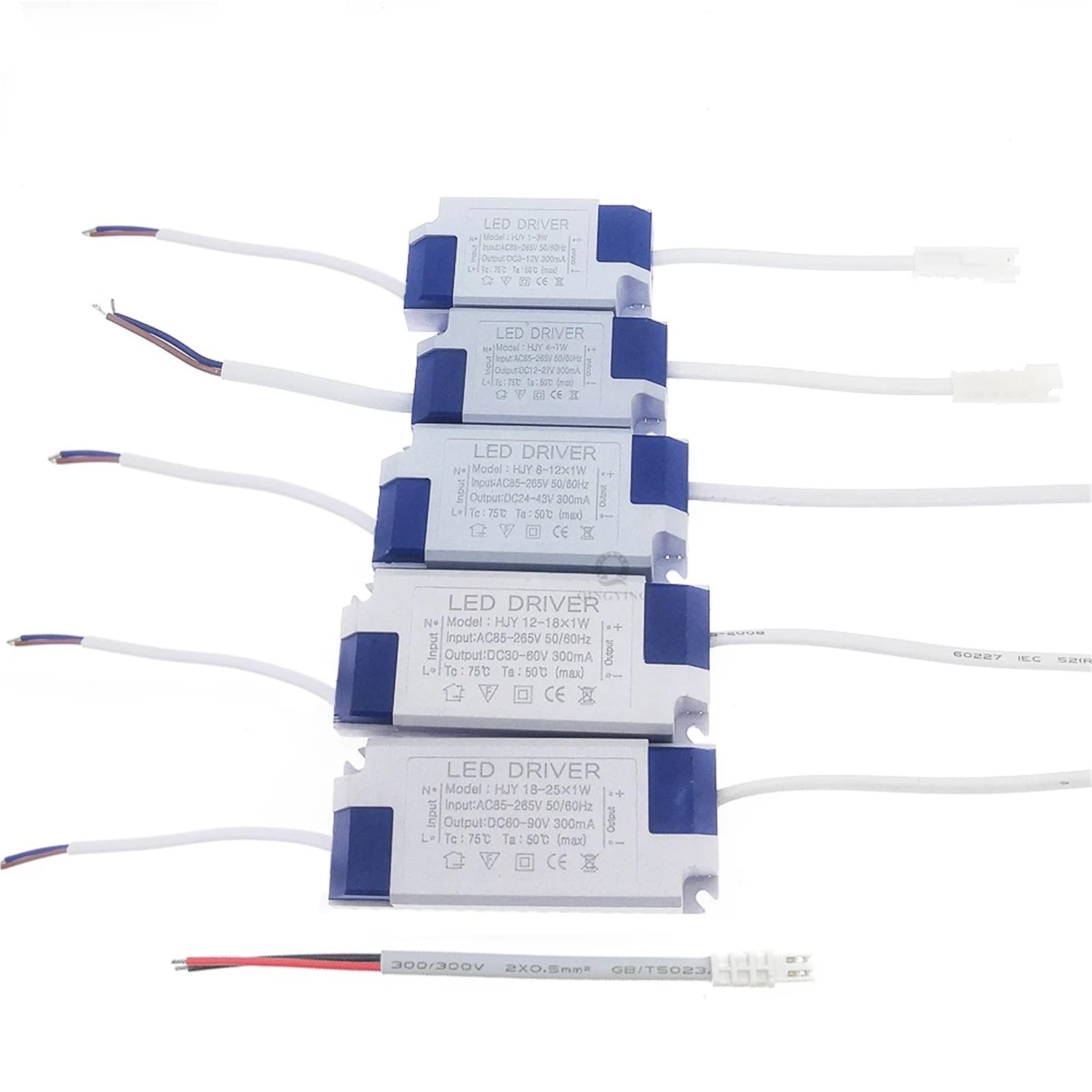 Transformateur LED, Pilote LED basse tension AC85-265V 300ma, courant Constant, for spot lumineux 1W-36W, 10 pièces(8-12x1W)