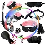 WreGmgg Nuevo Confort De Nylon 10 Piezas Conjunto De Fitness Interior con MáScara para Los Ojos del SueñO Y Cuerda De Nylon (Rosa) - D6