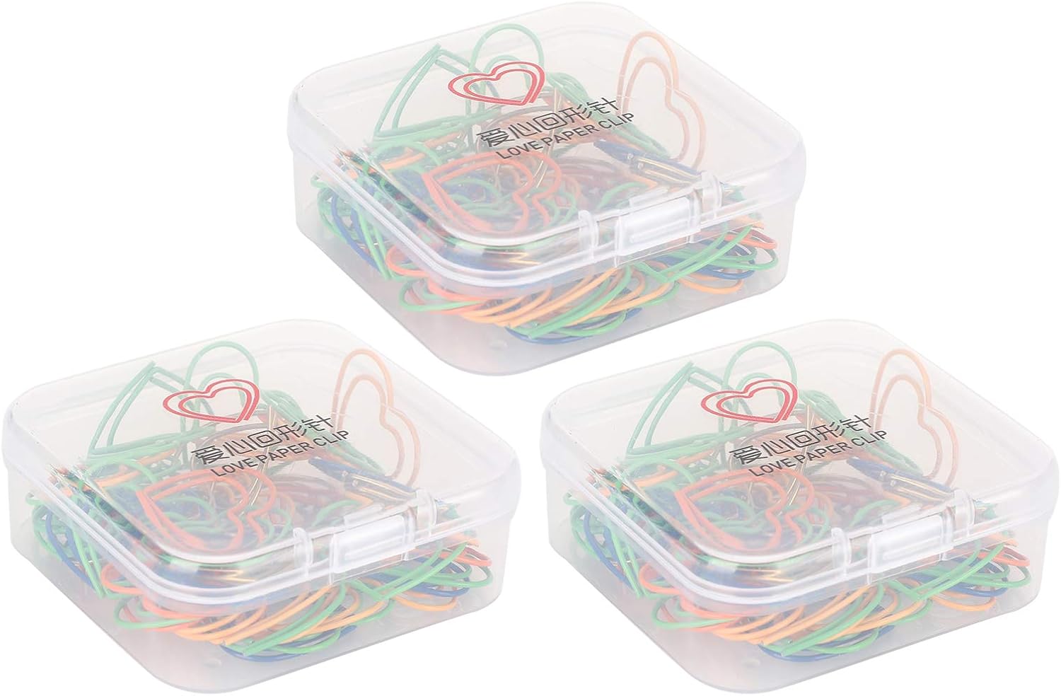 Suporte de clipe de papel, clipe de papel prático, 3 caixas de clipes de papel coloridos, mini