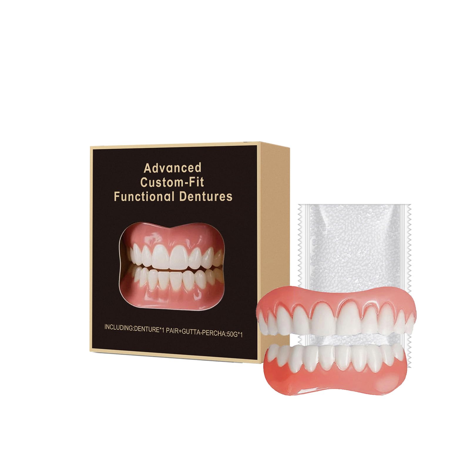 Tooth Repair Kit Dentures Upper and Lower Dentures Set Fix Your Smile at Home Quickly False Teeth and