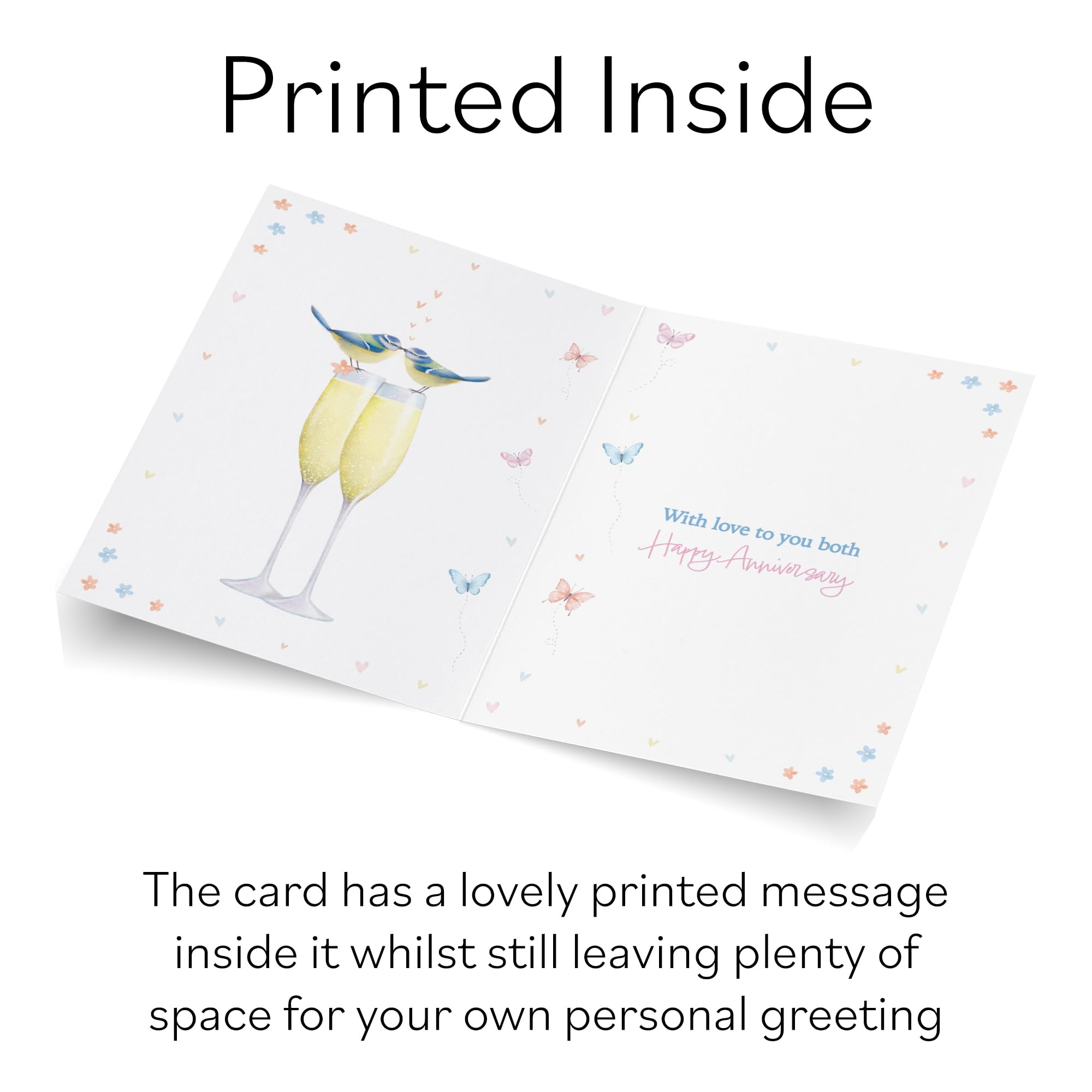 Hunts England, Niece And Husband Anniversary Card, A5 Size, Champagne Flutes, Gold Foil - Image 3