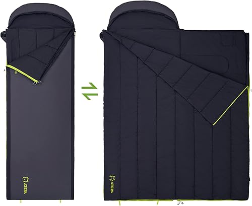 ATEPA Duck Down Sleeping BagBlanket for Backpacking, Ultralight Lightweight Rectangular Warm Weather Summer Compact Waterproof Portable Sleeping Bag