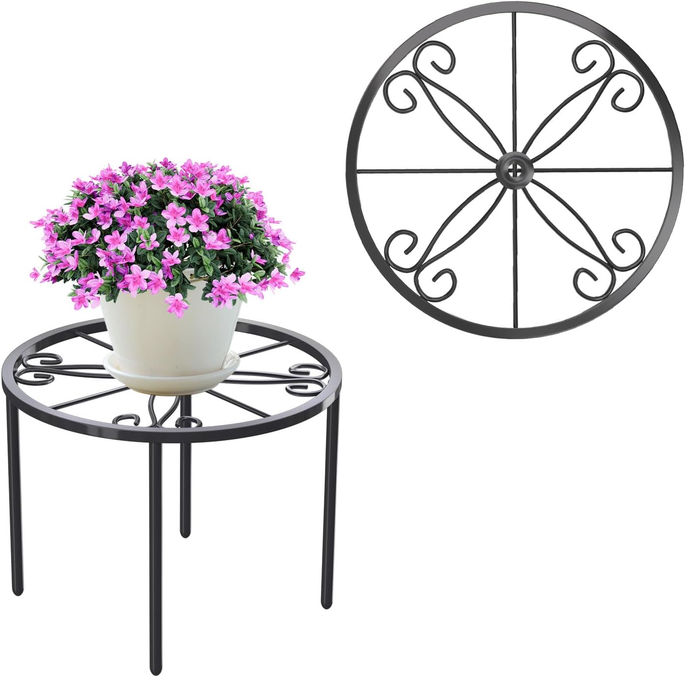 1PCS Plant Stand-9.06IN Flower Pot Stand, Plant Holder Heavy Duty Iron Plant Pot Shelf, Anti-rust Round Plant Rack for Room Indoor and Outdoor Courtyard,Gardens.