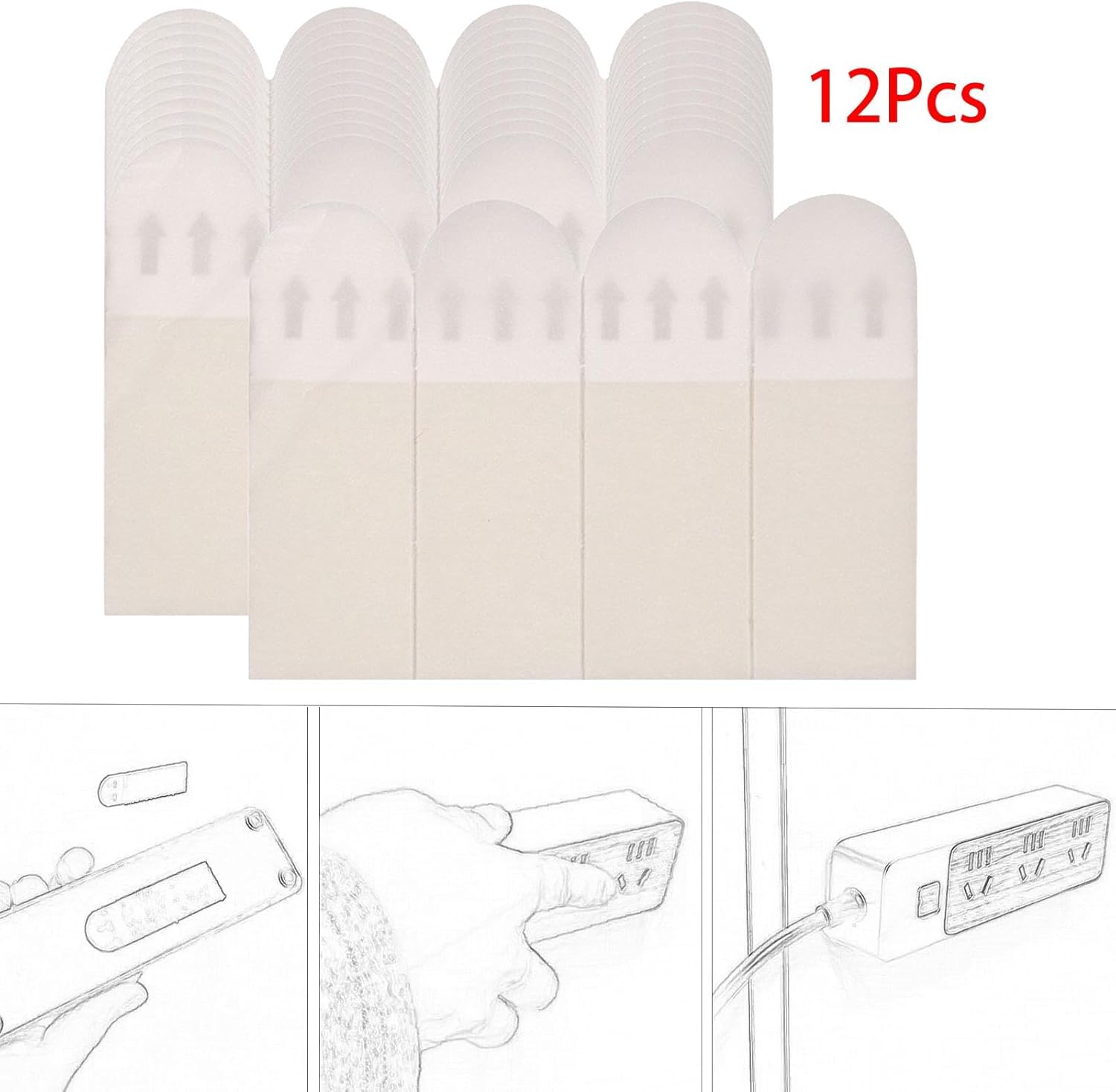 12Pcs Picture Hanging Strips Removable Frame Hanger for Poster Picture Hooks 16Mx46Mm