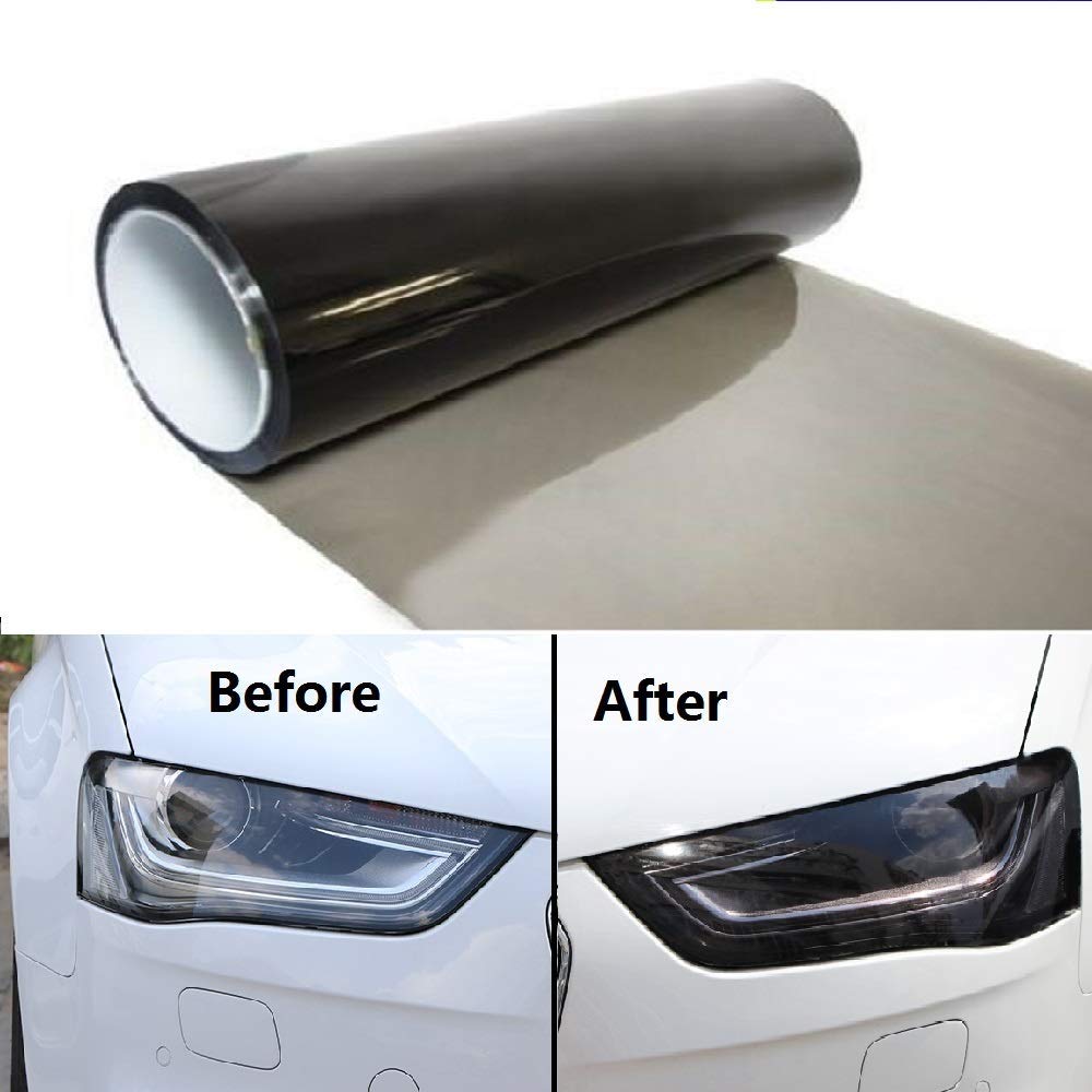 Film Teinté Noir Clair Pour Phares De Voiture | 30x180cm | Protection Anti-Rayures
