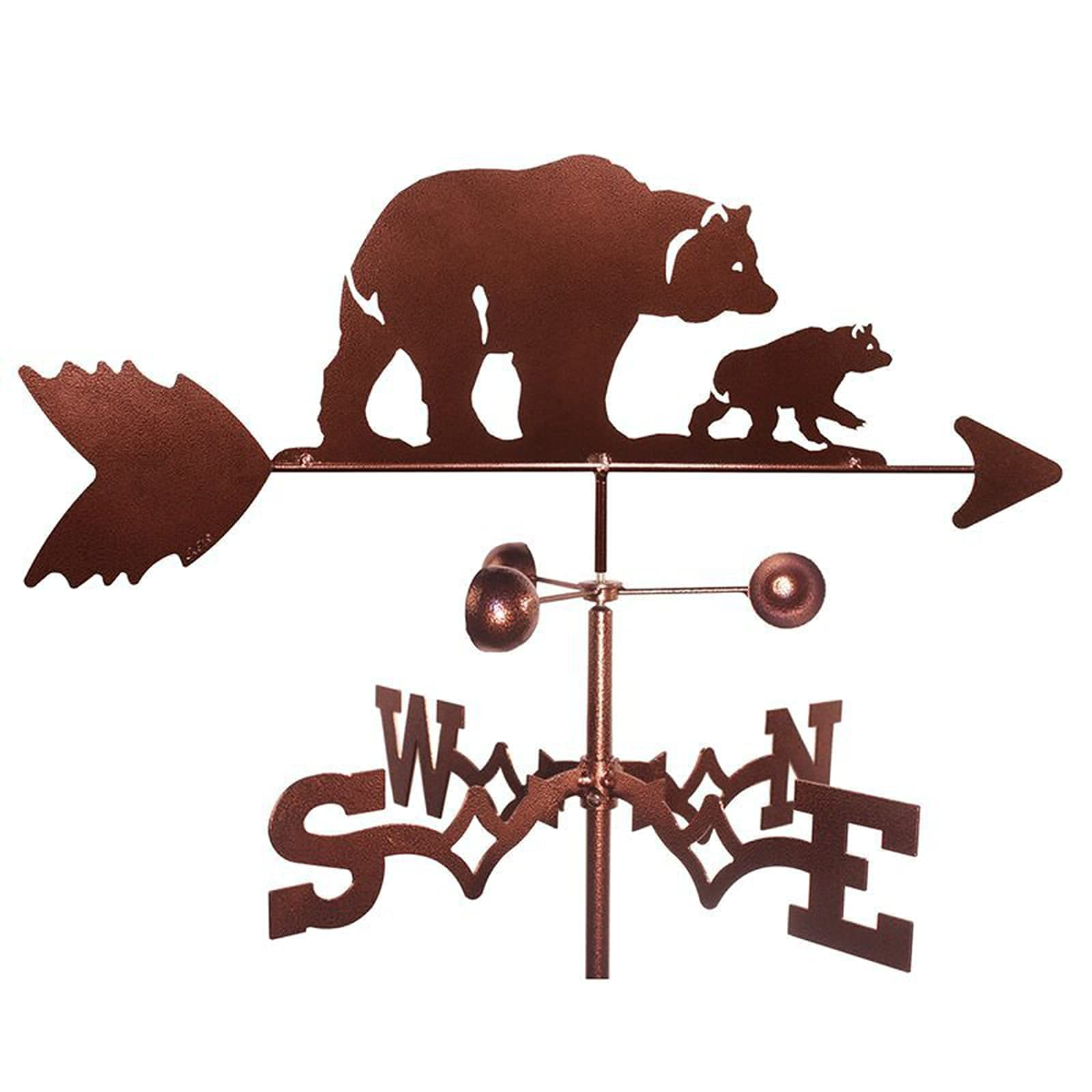 Girouette en métal avec silhouette d'animal et piquet Tyne Bear - 8