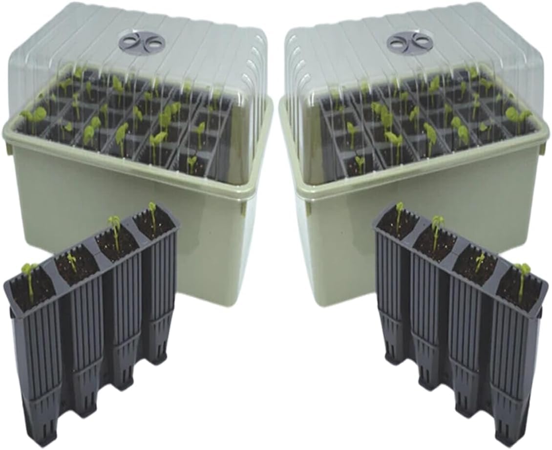 Garden Haven 28 Cell Deep Root-trainer Success Kit Plug Plant Seed Root Tray Trainer Propagator 12cm Deep, with 8cm height Lid With Vent Seedling Germination Cultivation Tray Reuseable (2)