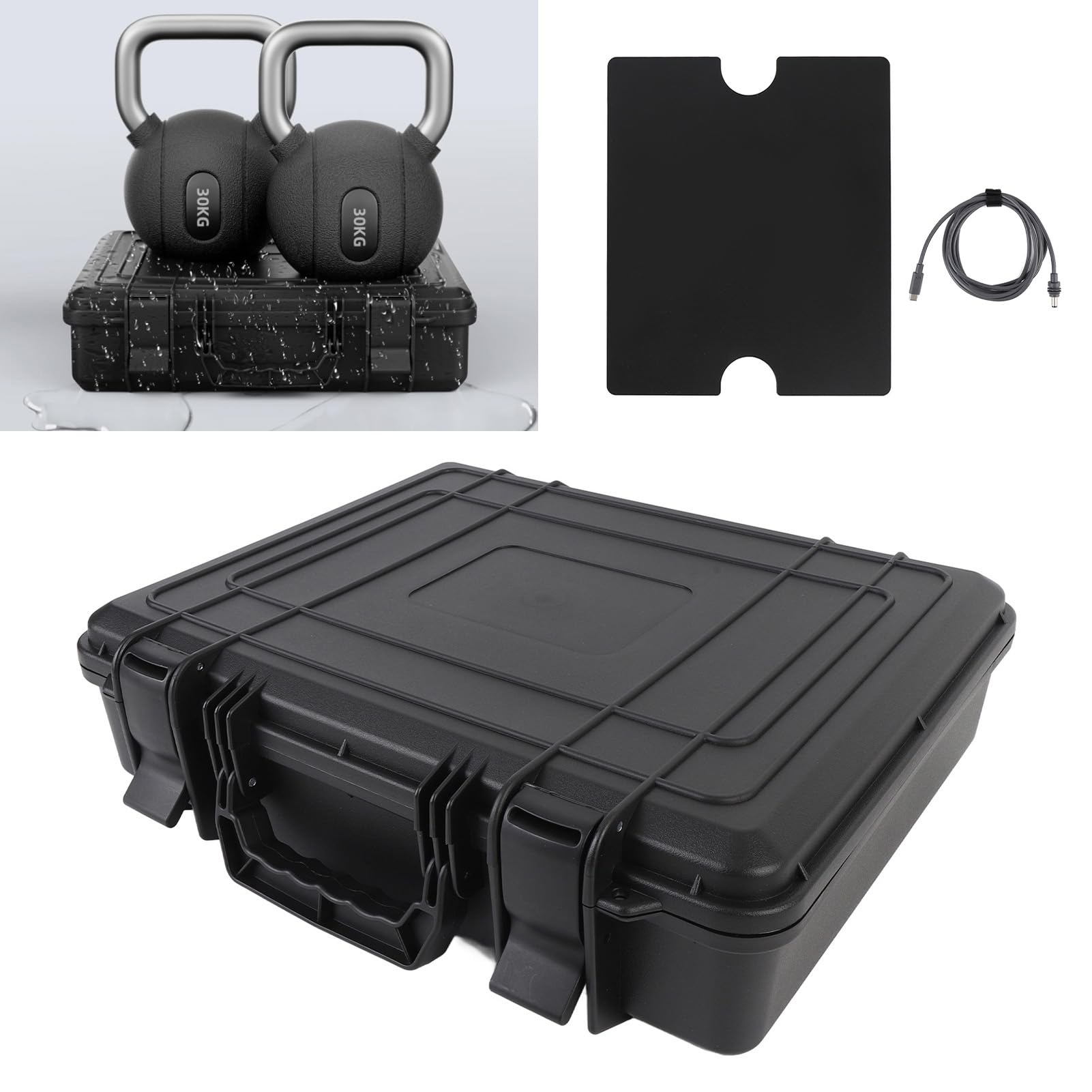 Estuche de Transporte Satélite Carcasa Dura Protectora para Viajeros Al Aire Libre con Cable de Alimentación USB C a CC, para Entusiastas Fuera de la Red, Material ABS EVA