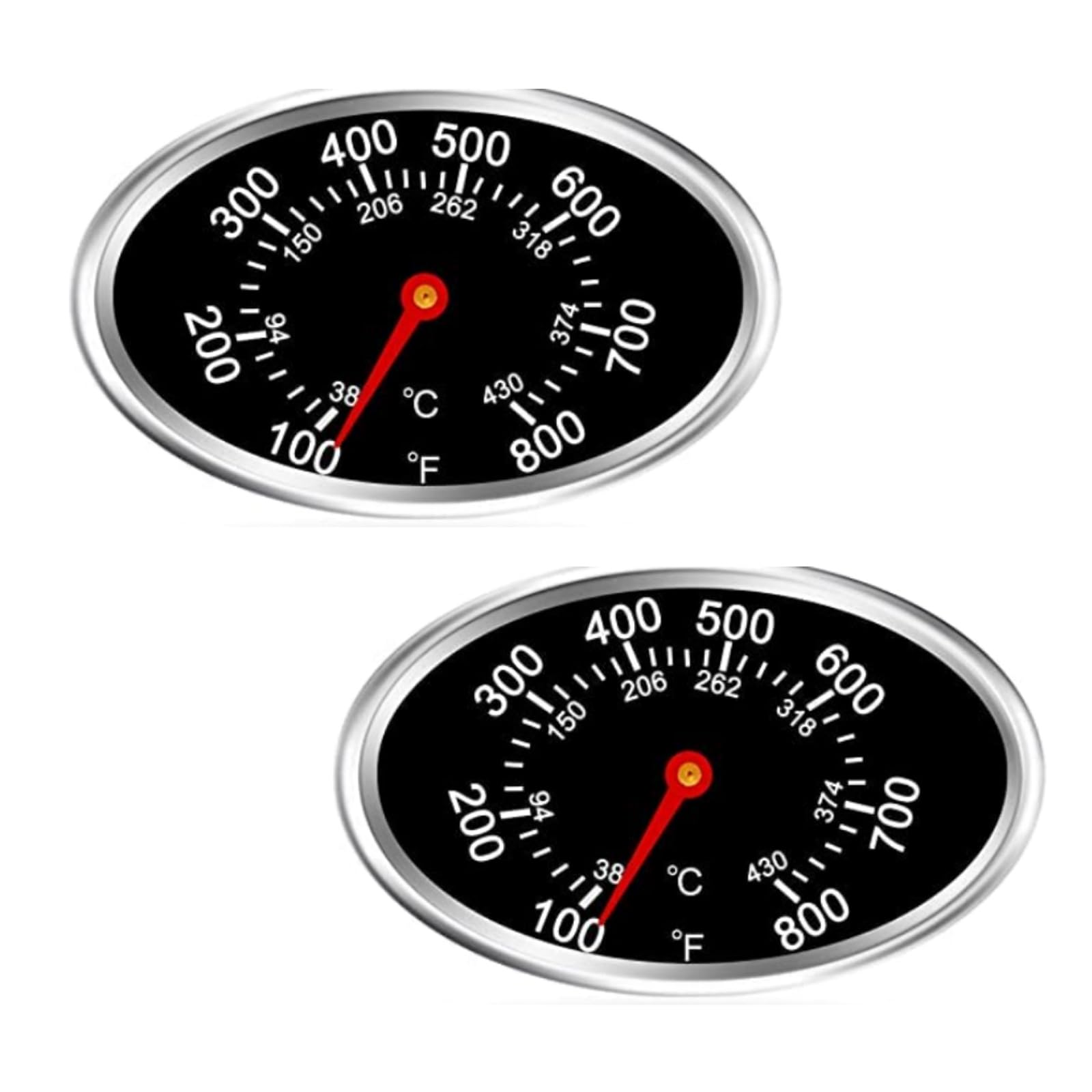 2PCs Grill Lid Thermometer Heat Indicator Replacement Temperature Gauge for Nexgrillfor Grill Master Nexgrill 720-0697, 720-0737, BBQ 720-0830H, 720-