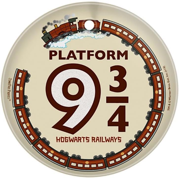 Harry Potter – Platform 9 ¾ – 3.5” Starfire Prints Glass Art - Circle Glass Art - Ideal for Gifting and Collecting SPCIR901