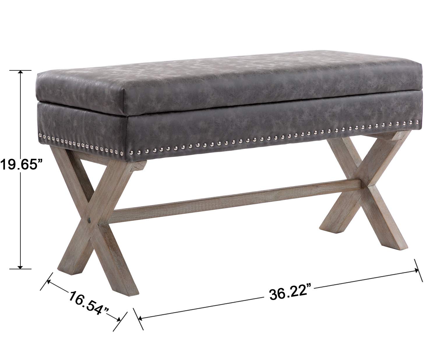 chairus PU Leather Upholstered Storage Entryway Bench, 36 inch Bedroom