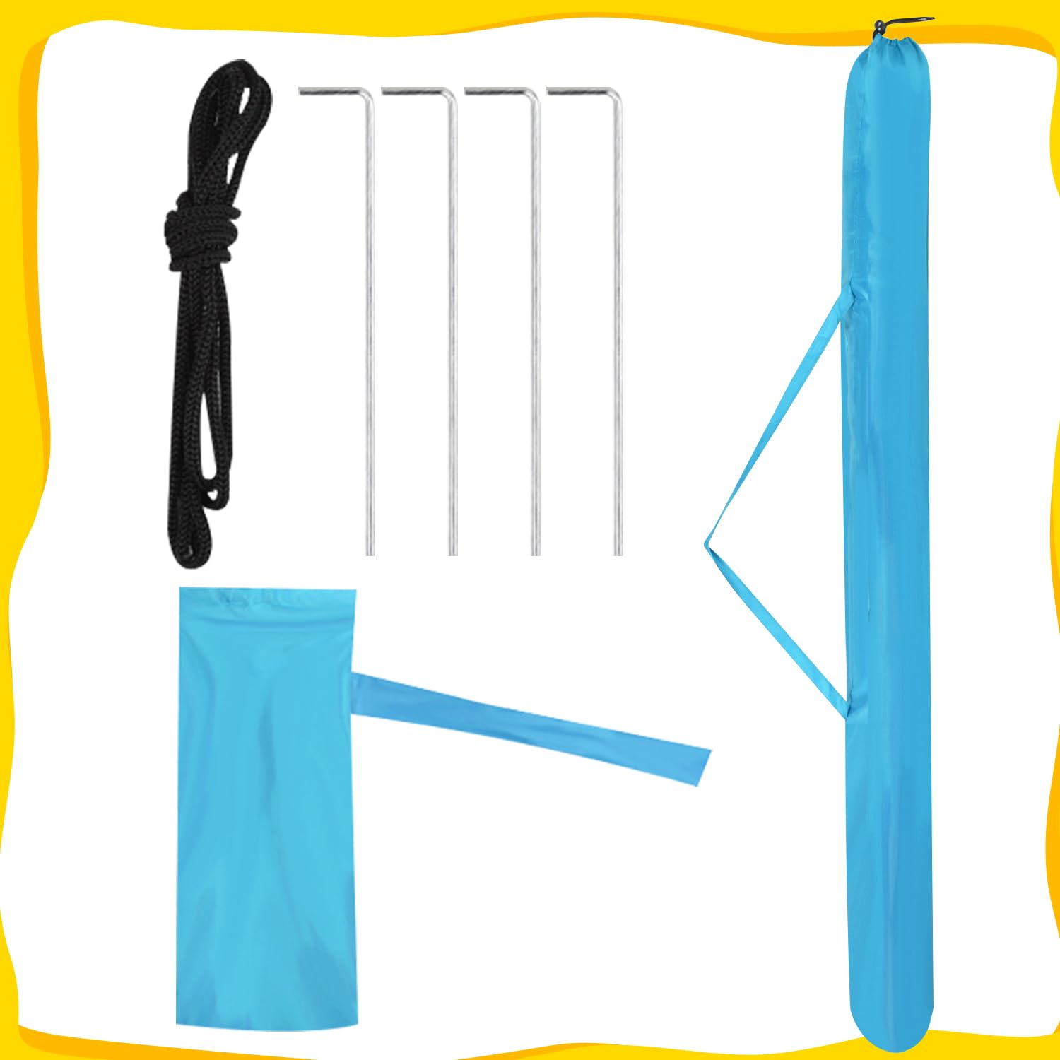 Herrselsam Parasol tente de plage | Parasol robuste 2 en 1 pour plage et jardin | Crème solaire imperméable anti-UV | Pliable multifonctionnel | Bleu ciel