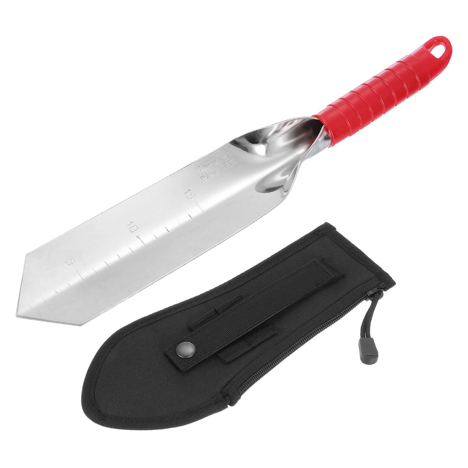 QUARKZMAN Paletta Da Giardino 15.2 X 2.7" In Acciaio Inossidabile Con Fodero Per Scavo Piantumazione Trapianto Rosso E Nero