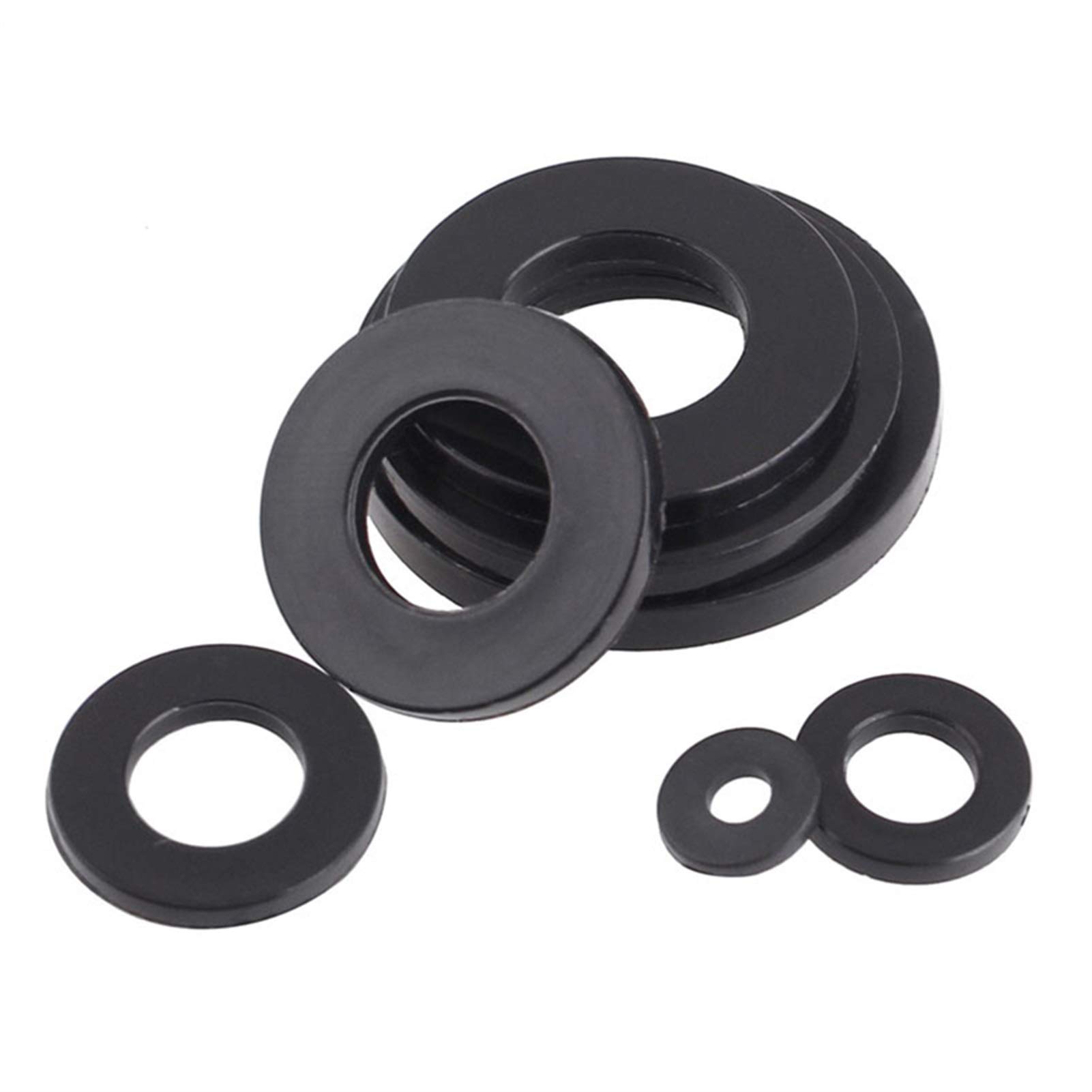 Lfang-Arandelas Planas Lavadora de Nylon de plástico Negro Plateado Espaciador Plano Lavadora de arandela de arandela de la Junta M2 M2.5 M3 M4 M5 M6 M8 M10 M12 M14 MM16 M18 M20, Alta Resistencia(M18