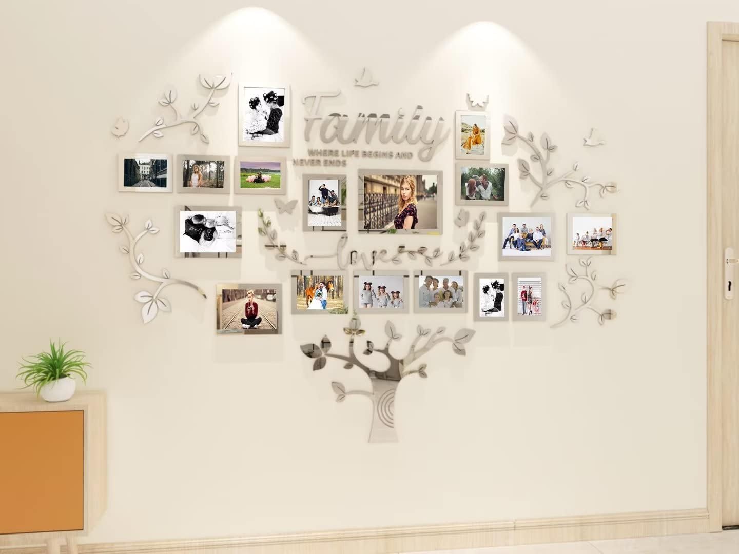 Árbol Pegatinas de Pared 3D Árbol Familia Marcos de Fotos DIY Murales Stickers Decoracion para Salón Habitacion