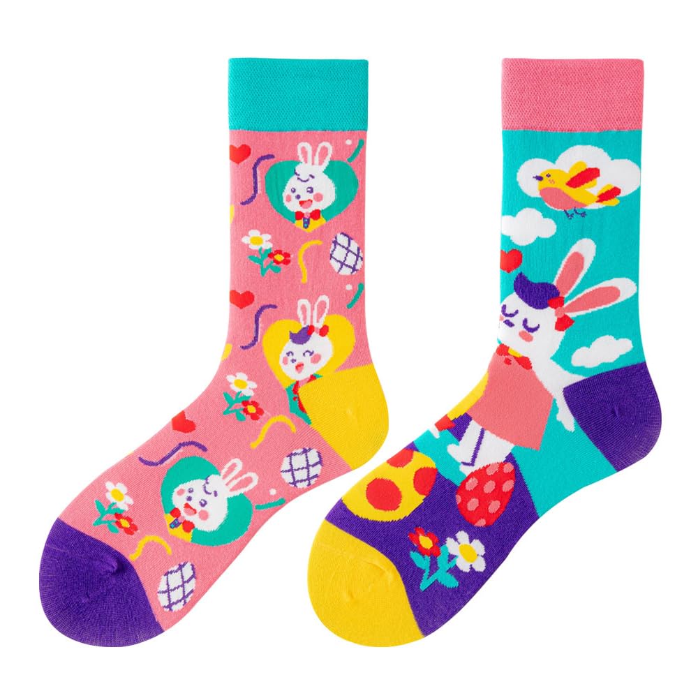 Calcetines Divertidos Unisex para Mujer y Hombre con Diseños Asimétricos en Par - Temas Animales, Comida, Fruta, Deporte y Arte en Algodón - Ideal para Regalos — view 32
