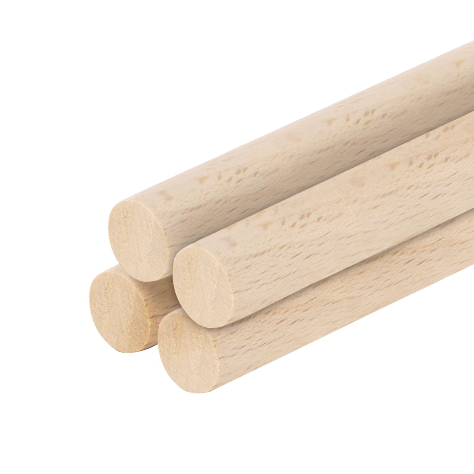 sourcing map Wooden Dowel Rods,9mmx400mm Round Wooden Rod Unfinished Solid Wood Sticks Crafts Wand for Arts Decoration, Craft and DIY Projects Wand,Pack of 4