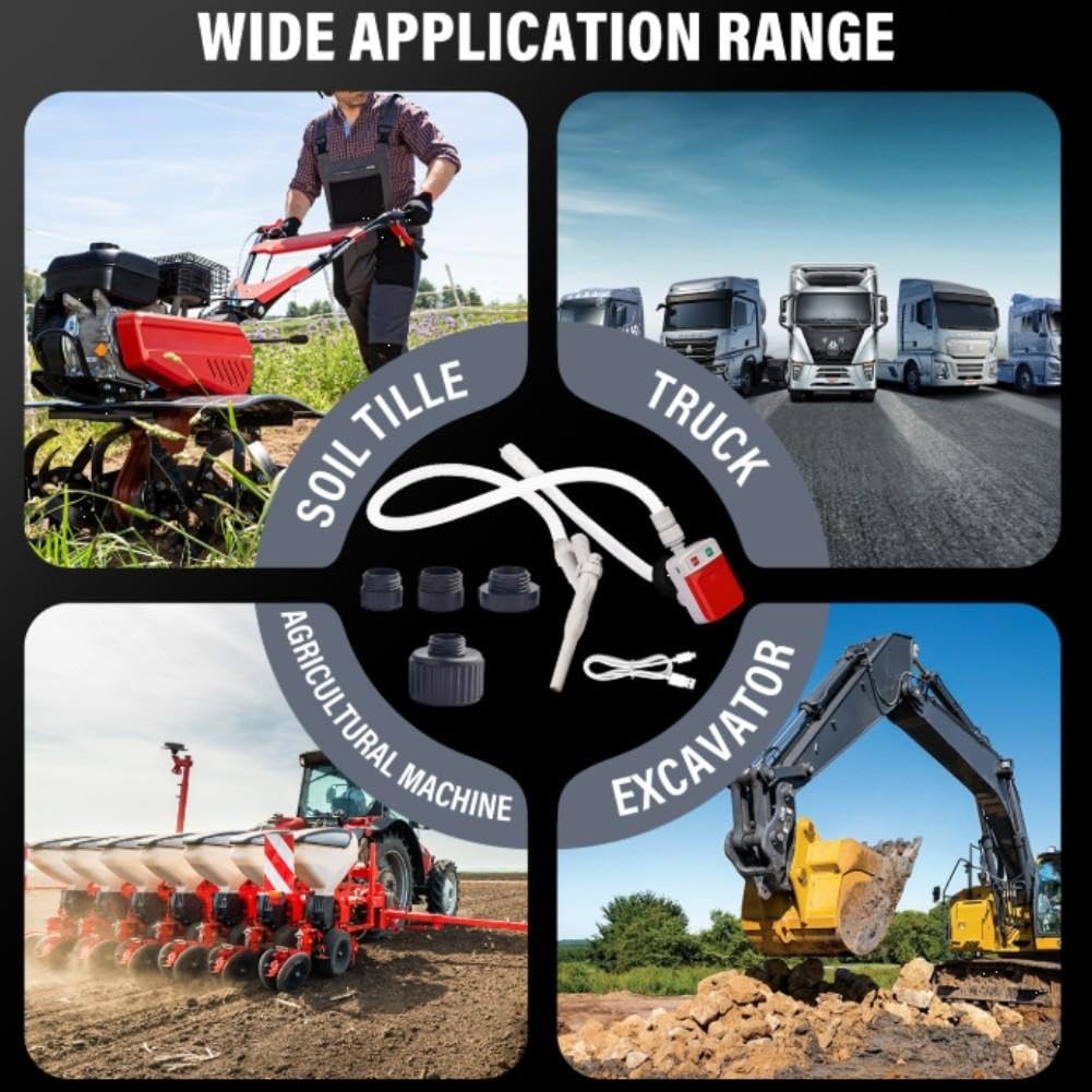 Pompe à huile manuelle Transfert de carburant 4 adaptateurs Tuyau long