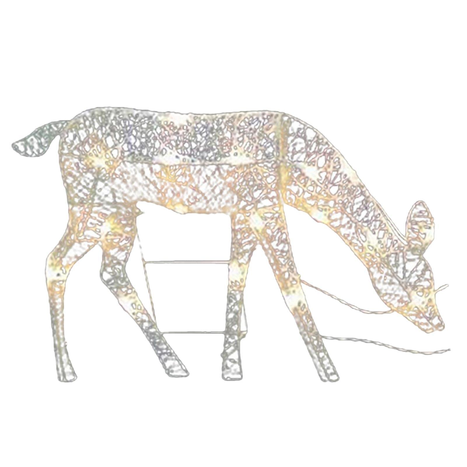 Lighted Deer Christmas Decoration, Lighted Reindeer Family Ornament, Garden Christmas Figurine Decor with LED Lights Indoor Outdoor