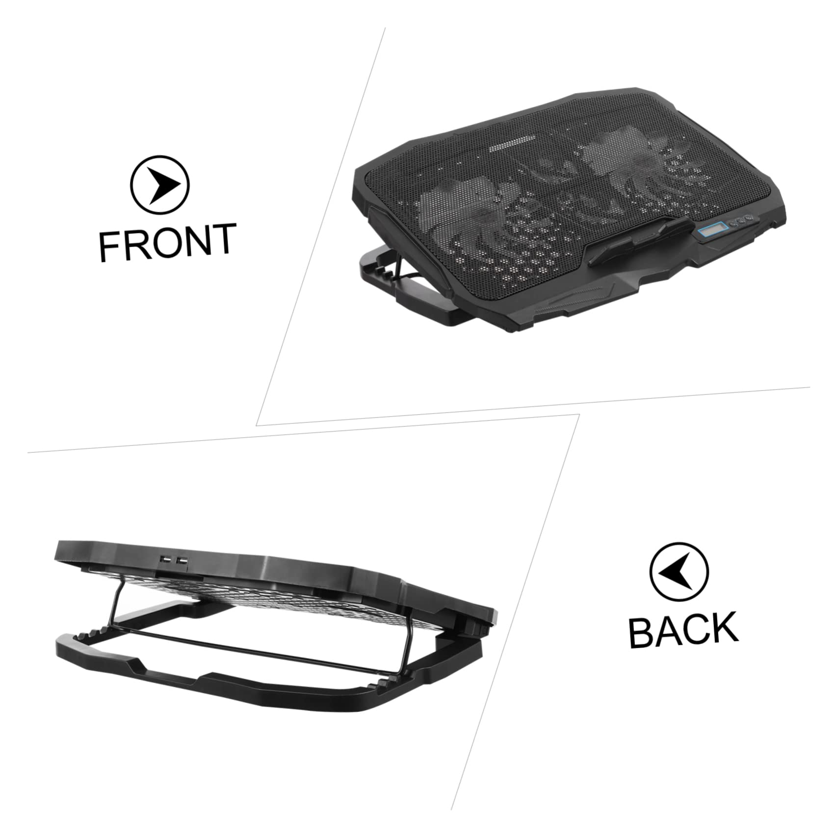 POPETPOP Dispositivo Raffreddamento Per Notebook Usb Per Laptop Gioco Supporto Ventilato Deflettore Ribaltabile Regolazione Velocità e Marce Maglie in Metallo Superficie Smerigliata