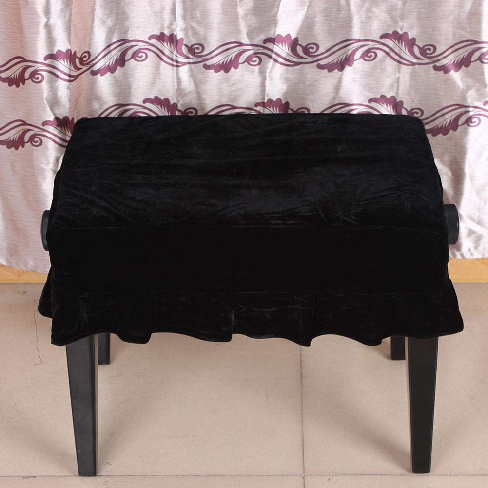 Coprisgabello per pianoforte, coprisgabello decorato per sgabello singolo, sedile universale (nero), accessori per suonare