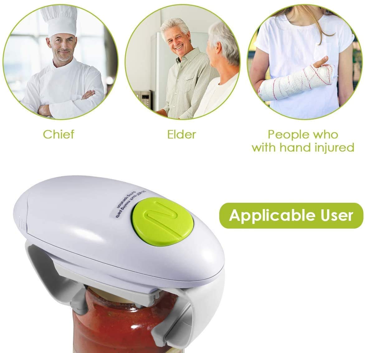 Ouvre boîtes électrique Pour Les Personnes âgées Souffrant d'Arthrite et Ayant Des Mains Fragiles Ouvre-boîtes à Touche Unique