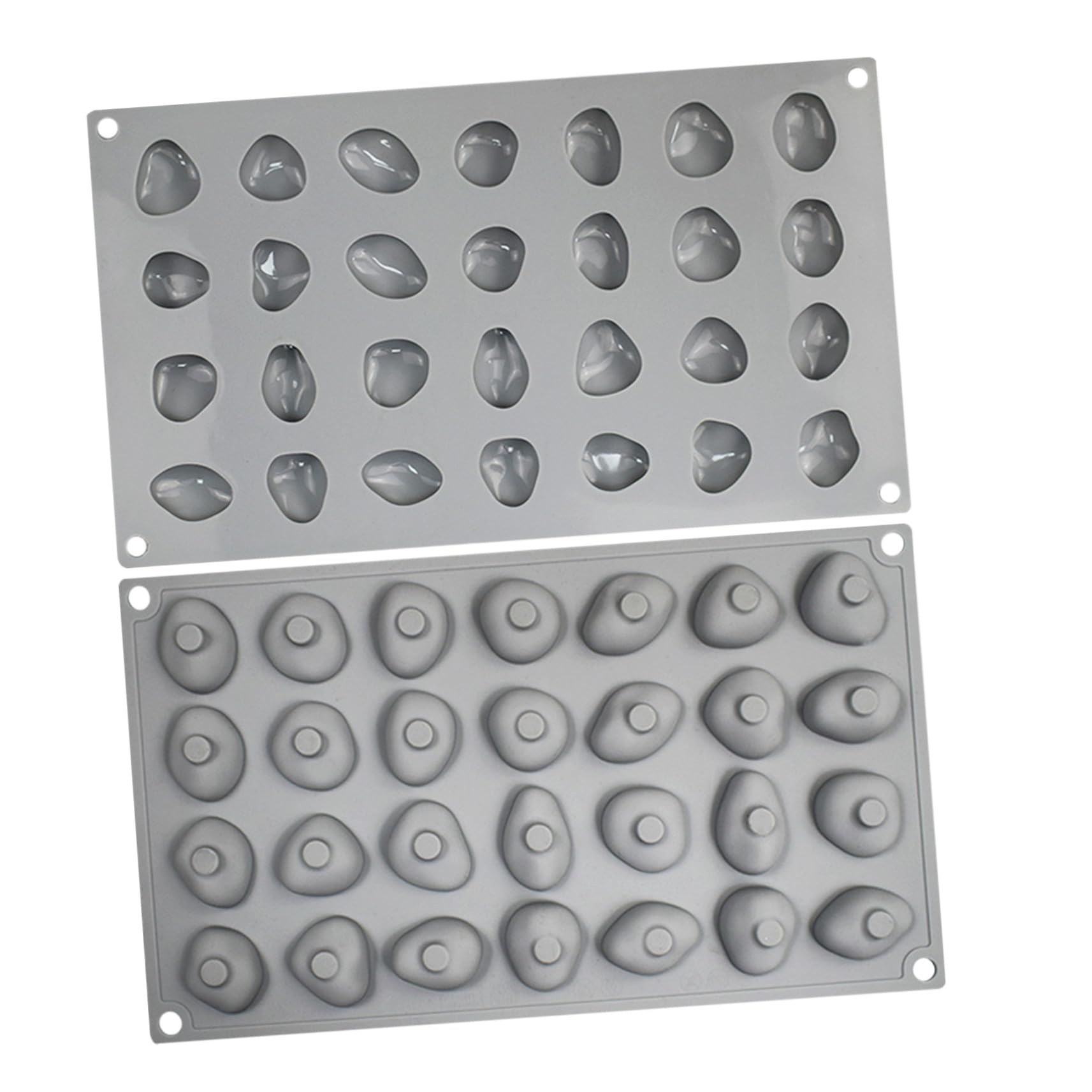 2pezzi Stampo in Silicone per Cioccolatini Forme Ciottolo Antiaderente per Dolci Caramelle Gelatina Cubetti Ghiaccio Leggero Lavastoviglie
