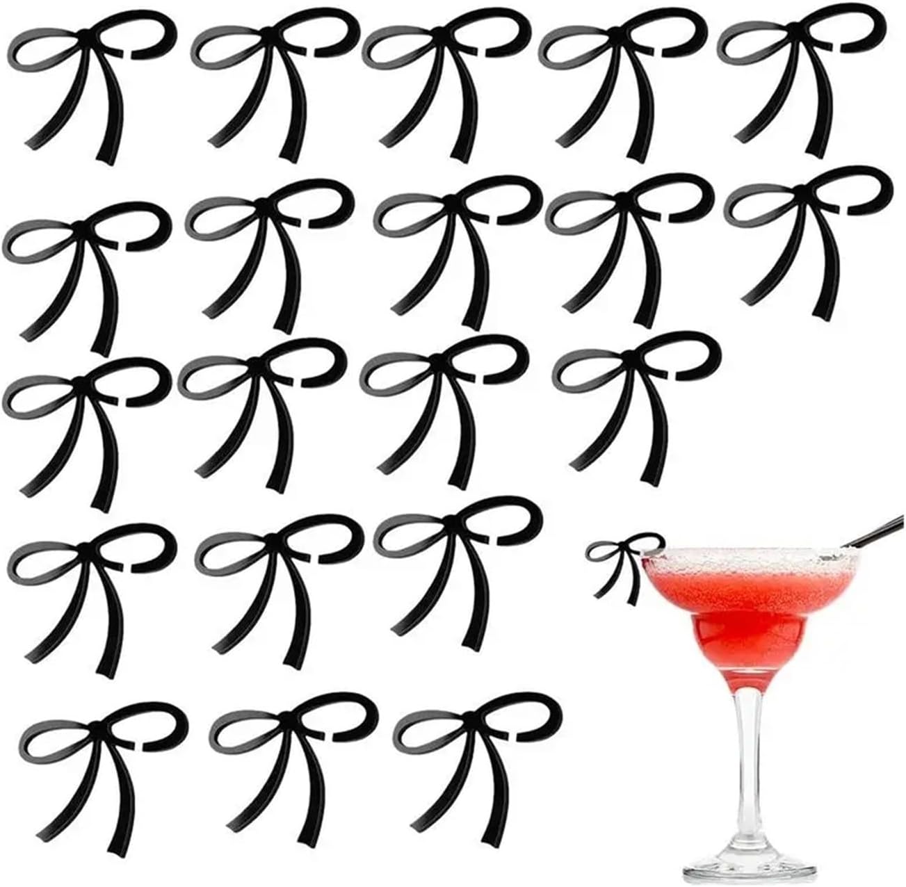 Wine Glass Markers 150pcs Wine Glass Charm Bow Decoration Decorative Labels For Party Wedding