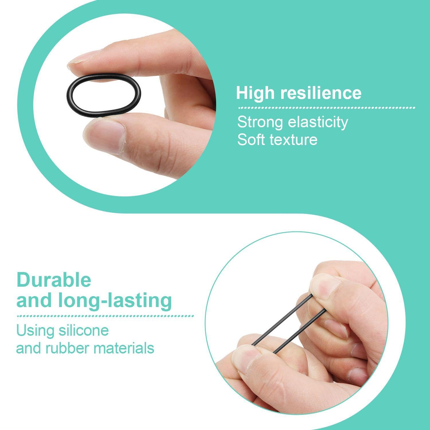 15 Pieces of O-Ring Seals, Rubber Seals, Wear-Resistant Seals, High-Temperature Resistant Seals, Black - Image 3