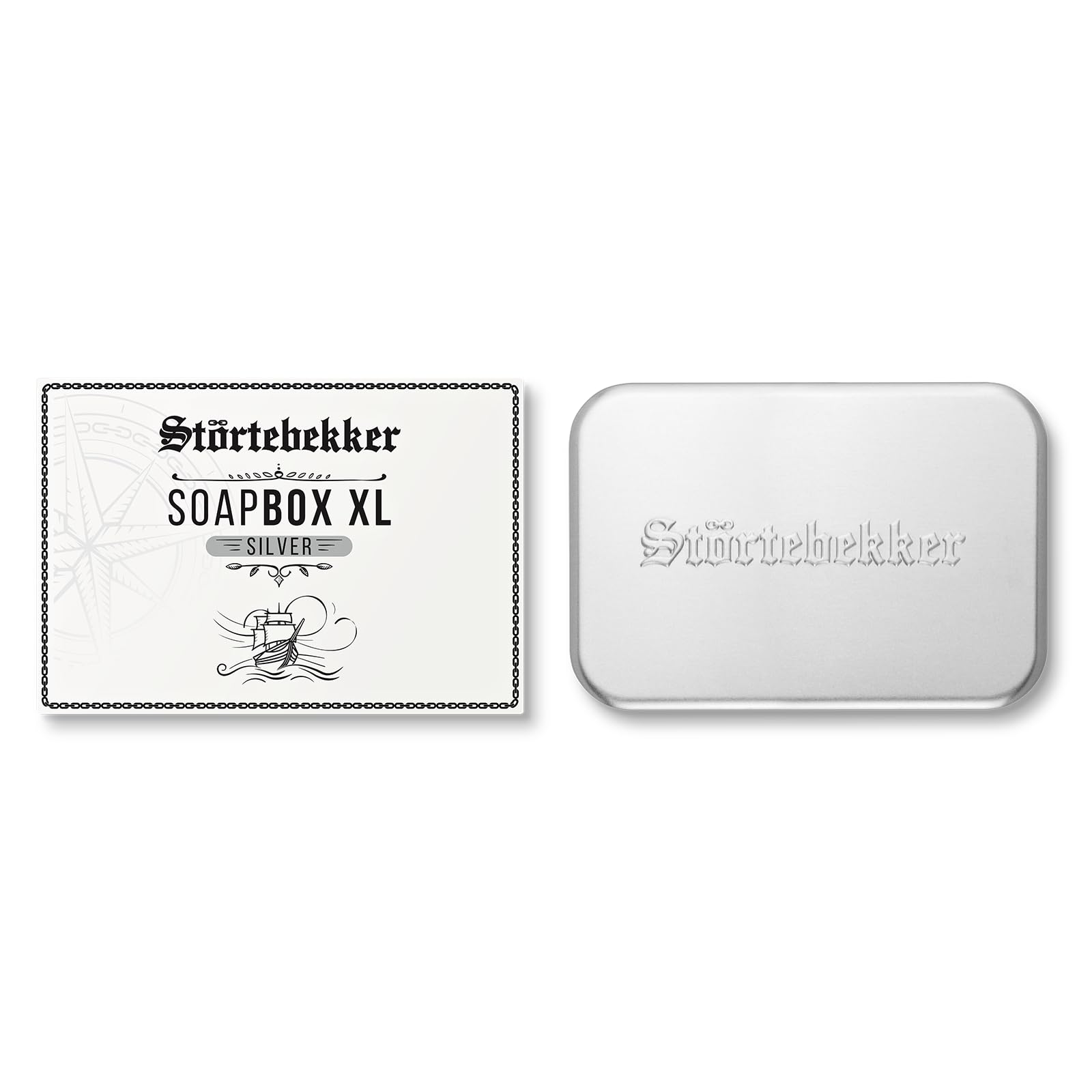 NEU: Störtebekker® Premium XL Seifendose Groß mit Abtropfgitter für Rasierseife, Body Bar oder Festes Shampoo - Seifenschale zum Reisen mit Ablauf - Aluminium Seifendose - Metalldose - Seifenbox