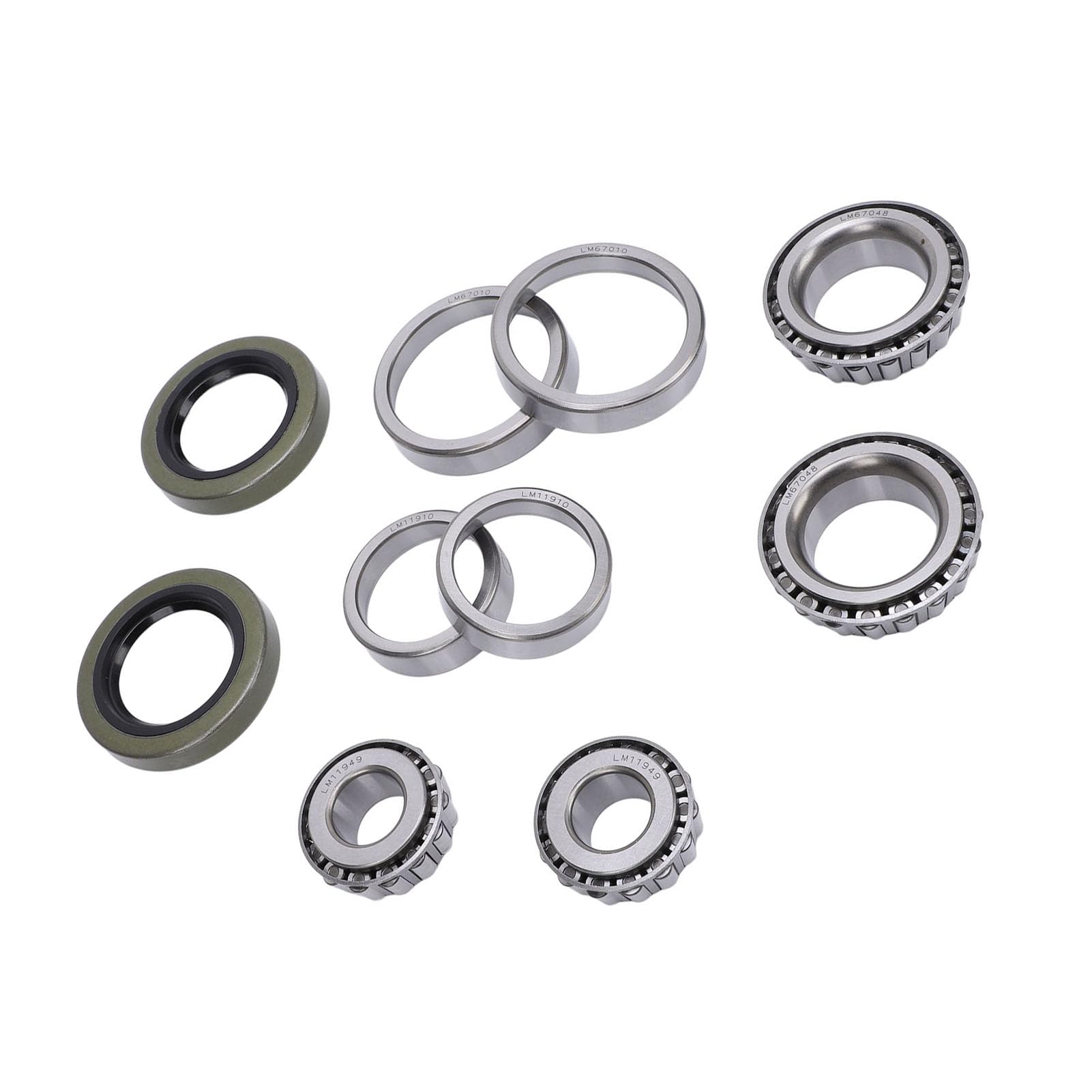 Kit de roulement de roue de remorque professionnel LM11949 LM11910 LM67048 LM67010 Roulements en alliage en acier Chrome Premium pour le moyeu de roue de remorque 1 1/4 pouce 3/4