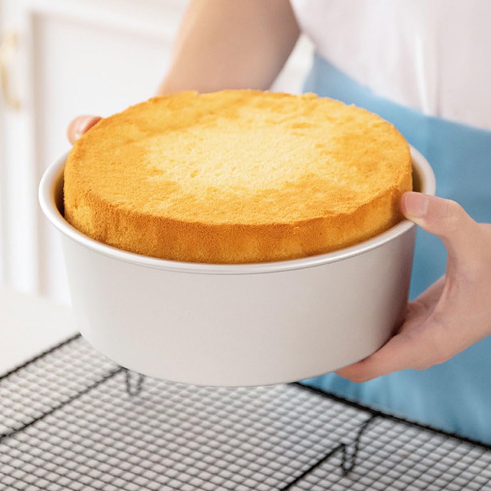 Lot de moules à gâteau ronds en aluminium anodisé de 10/15/20 cm avec plaque de fond amovible pour couches de tarte/cheesecakes/muffins – Idéal pour les pâtissiers amateurs et professionnels