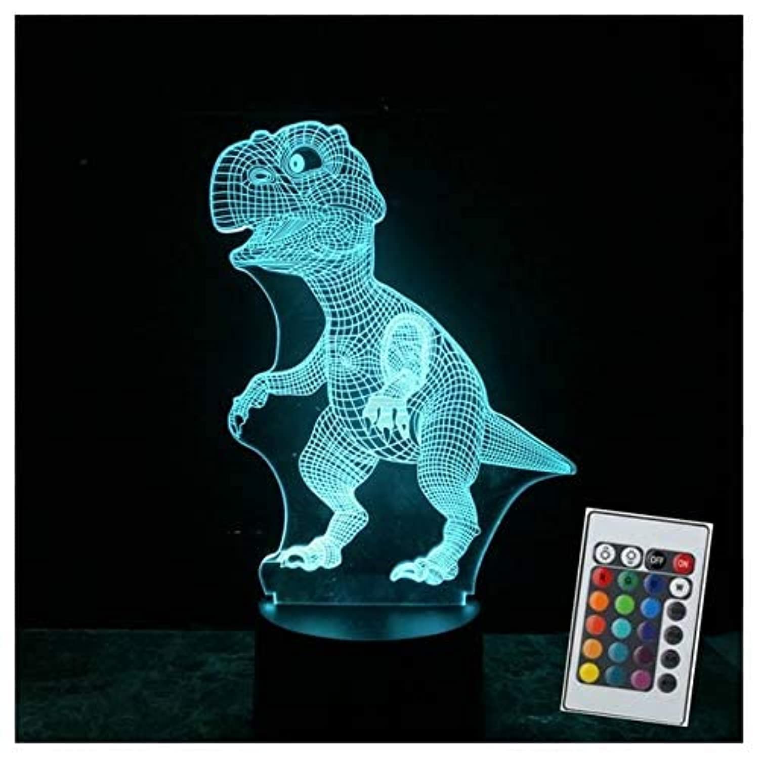 Glow-In-The-Dark Toys - 3D Illusion Dinosaur Novelty Toy Lamp 7/16 Colors LED Touch Sleeping Nightlight Animal Light Glow In The Dark Toy Boys Birthday Gift