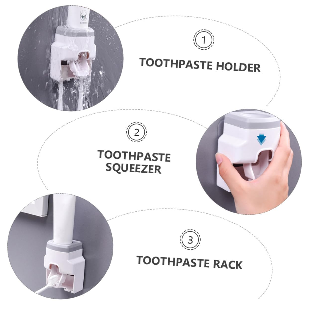 ULTECHNOVO 3 Pezzi Porta Spazzolino Da Denti Strumento Ventosa Tazza Totale Mousse Per Denti Stazione Di Ricarica Per Spazzolino Elettrico Da Parete Penna Ergonomica Ricaricabile Porta