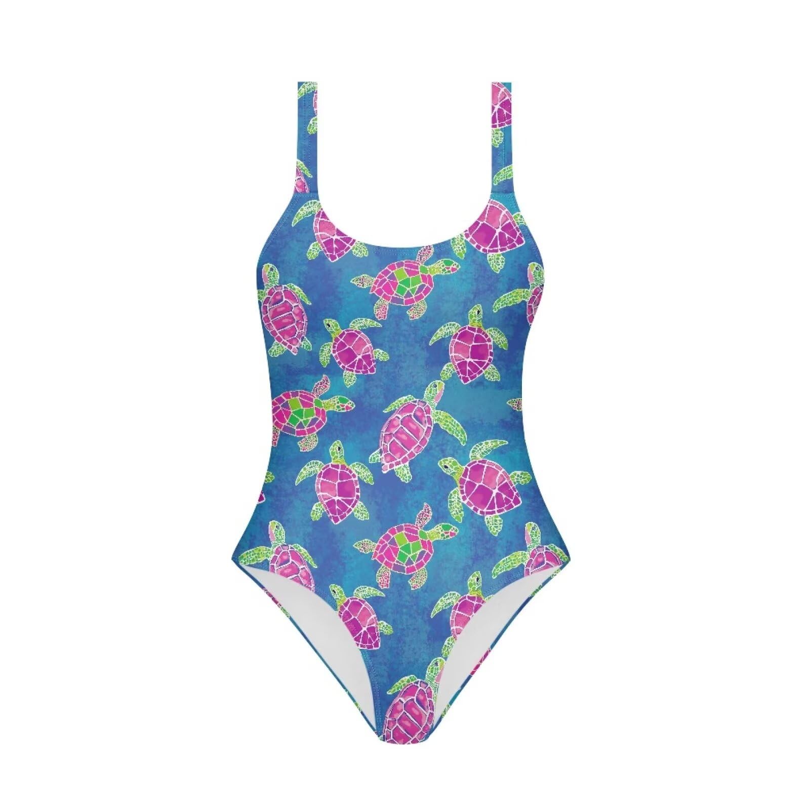 One Piece Bathing Suit for Teen Girls Comfy Crewneck Backless Bathing Suit