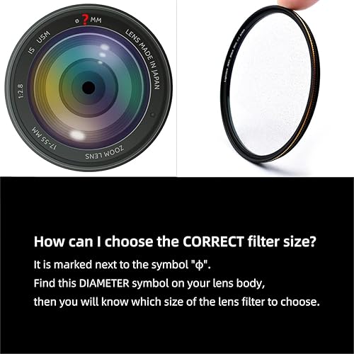 Miniatura 5 de Lightdow Filtro de lente de difusión de niebla negra 14 con efecto especial, película de video, retrato, imágenes de calidad cinematográfica para